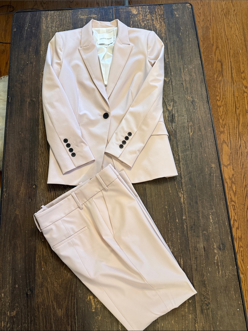 Women's Blazer and Trouser Suit - Pale Pink Tailored Set